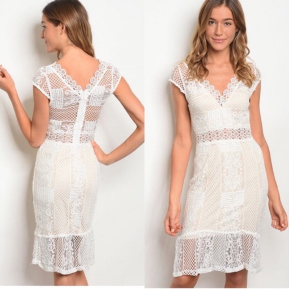 Willow Crochet Lace Midi Dress